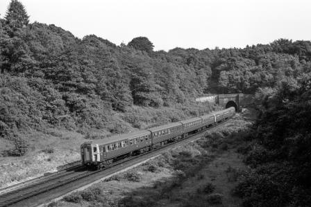 BR(S) Class 4-VEP 7738 at Balcombe Tunnel, West Sussex with the 5.10pm Brighton - Victoria service on Saturday 15 Jun 1968 - J. Scrace [234403]