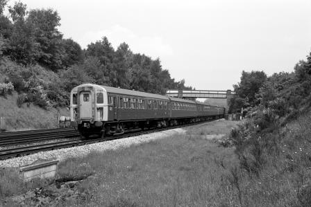 BR(S) Class 4-VEP 7743 at Haywards Heath, West Sussex with the 10.12am London Bridge - Brighton service on Saturday 01 Jun 1968 - J. Scrace [234406]