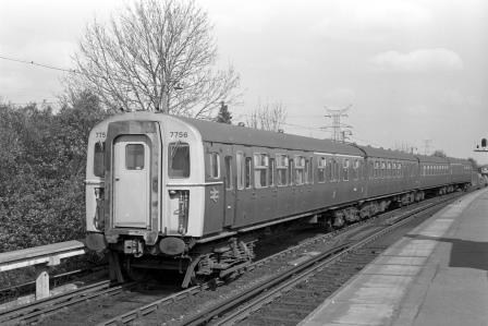 BR(S) Class 4-VEP 7756 at Three Bridges, West Sussex on Easter Saturday 05 Apr 1969 - J. Scrace [234457]