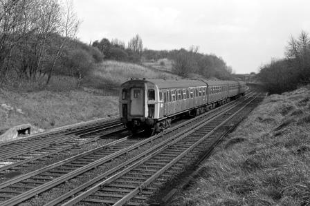 BR(S) Class 4-VEP 7723 at Honor Oak Park, Greater London with the 10.12am London Bridge to Brighton on Saturday 19 Apr 1969 - J. Scrace [234493]