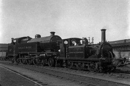 LBSCR A1 class 643 'Locomotive Department' & LBSCR L class 327 'Charles C. Macrae' at Battersea, Greater London on Sunday 30 Apr 1922 - H.C. Casserley [270085]