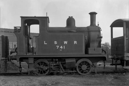 LSWR C14 class 0741 at Strawberry Hill Shed, Greater London on Saturday 08 Oct 1921 - H.C. Casserley [270118]