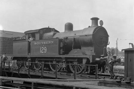 SECR J class A129 at Bricklayers Arms Shed, Greater London on Saturday 14 Jun 1924 - H.C. Casserley [270205]