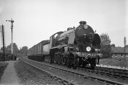 LSWR Class N15 E448 at Salisbury, Wiltshire on Friday 31 May 1929 - H.C. Casserley [270563]