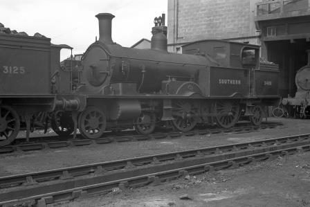 SR 0415 class 3488 at Exmouth Junction Shed, Devon on Saturday 07 Jun 1947 - J.H. Aston [275021]