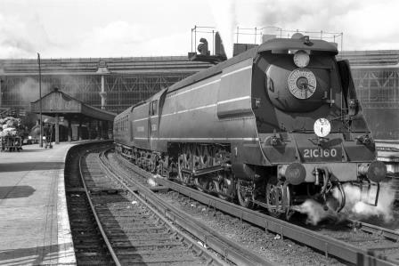 SR BB class 21C160 at Waterloo Station, Greater London with the 6.00pm to Plymouth on Monday 07 Jul 1947 - J.H. Aston [275054]
