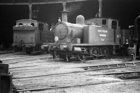 SR 756 class 756 'A.S. Harris' at Guildford Shed, Surrey on Saturday 12 Jul 1947 - J.H. Aston [275063]