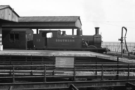 SR O2 class W23 'Totland' at Ryde Pier Head Station, Isle of Wight on Saturday 30 Aug 1947 - J.H. Aston [275106]