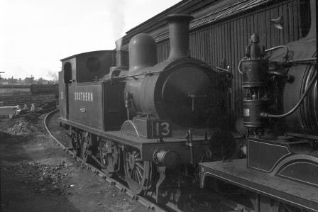 SR O2 class W28 'Ashey' at Newport Shed, Isle of Wight on Saturday 30 Aug 1947 - J.H. Aston [275110]