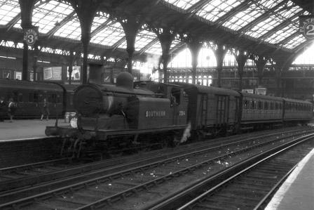 SR D3 class 2384 at Brighton Station, East Sussex with the 5.12pm to Horsham on Saturday 13 Sep 1947 - J.H. Aston [275128]