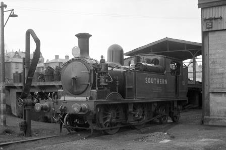 SR O2 class W19 'Osborne' at Ryde Shed, Isle of Wight on Easter Monday 29 Mar 1948 - J.H. Aston [275140]