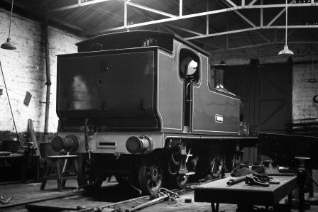 SR O2 class W15 'Cowes' at Ryde Works, Isle of Wight on Easter Monday 29 Mar 1948 - J.H. Aston [275143]