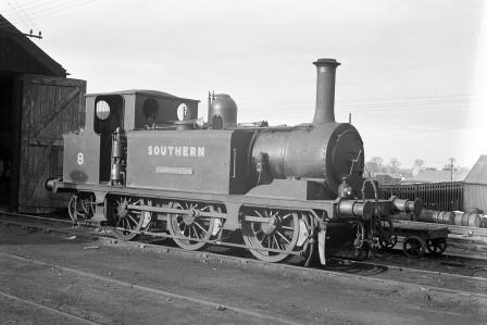 SR A1X class W8 'Freshwater' at Newport Shed, Isle of Wight on Easter Monday 29 Mar 1948 - J.H. Aston [275152]