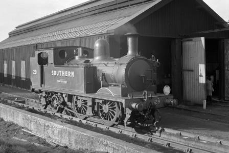 SR O2 class W29 'Alverstone' at Newport Shed, Isle of Wight on Easter Monday 29 Mar 1948 - J.H. Aston [275155]