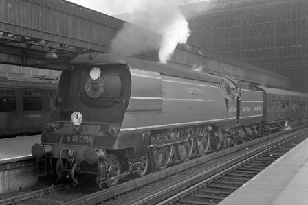 SR BB class S21C158 'Sir Frederick Pile' at Waterloo Station, Greater London with the 9.00am to Plymouth/Ilfracombe on Wednesday 31 Mar 1948 - J.H. Aston [275157]