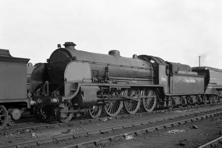 SR N15 class 749 'Iseult' at Eastleigh Shed, Hampshire on Saturday 10 Apr 1948 - J.H. Aston [275174]