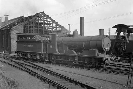 SR Class 700 693 at Basingstoke Shed, Hampshire on Saturday 24 Apr 1948 - J.H. Aston [275197]