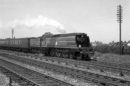 BR(S) Battle of Britain class S21C167 'Tangmere' at Headcorn, Kent with the 11.15 Charing Cross  -  Ramsgate service on Saturday 08 May 1948 - J.H. Aston [275205]
