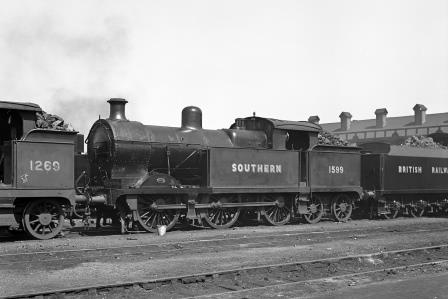 SR J class 1599 at Ashford Shed, Kent on Saturday 08 May 1948 - J.H. Aston [275208]