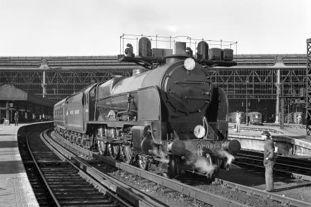 BR(S) Lord Nelson class 30856 'Lord St. Vincent' at Waterloo Station, Greater London with the 6.00pm Plymouth on Wednesday 19 May 1948 - J.H. Aston [275240]