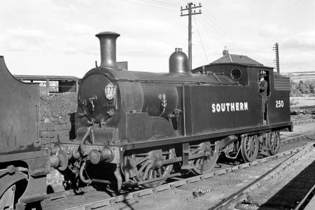 SR M7 class 250 at Barnstaple Junction Shed, Devon on Thursday 01 Jul 1948 - J.H. Aston [275306]