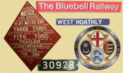 Bluebell Railway signs and plaques on Collection page
